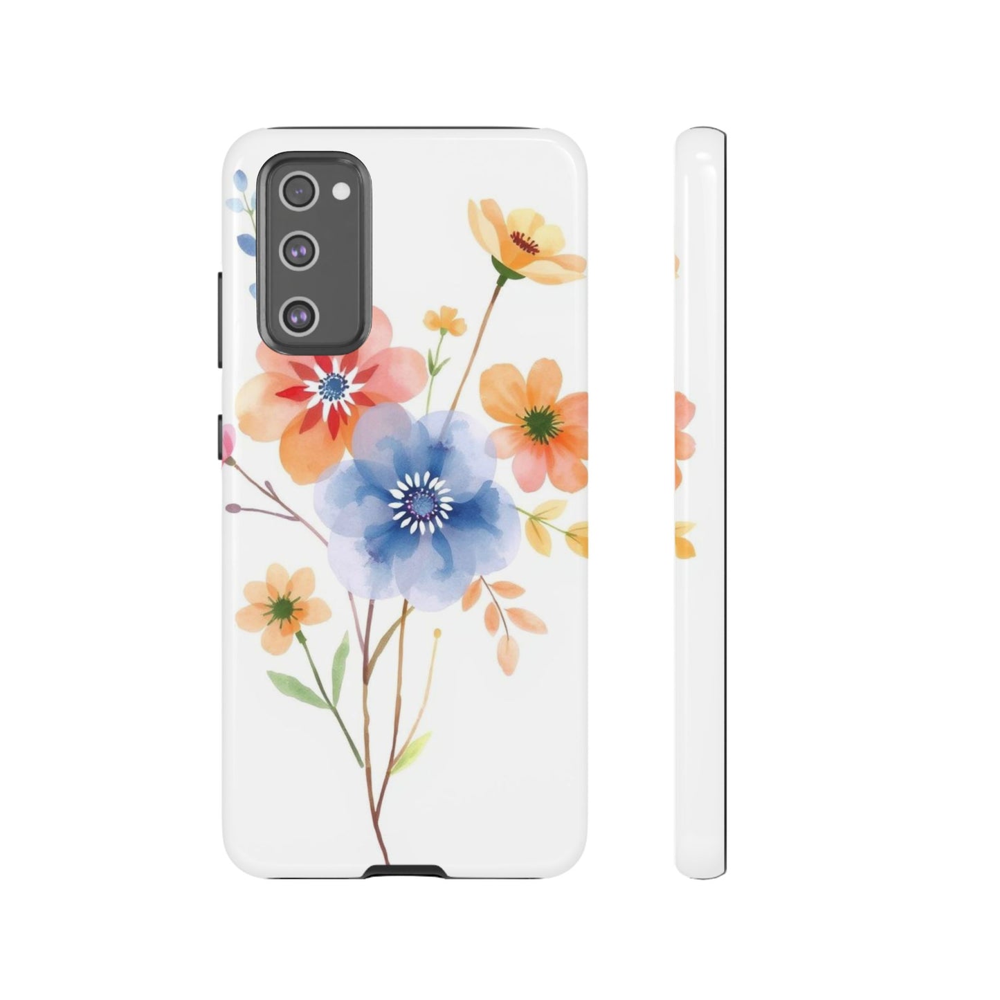Samsung Galaxy S20 FE / Glossy Phone Case - Boho Chic Watercolour Bouquet Pattern Phone Case