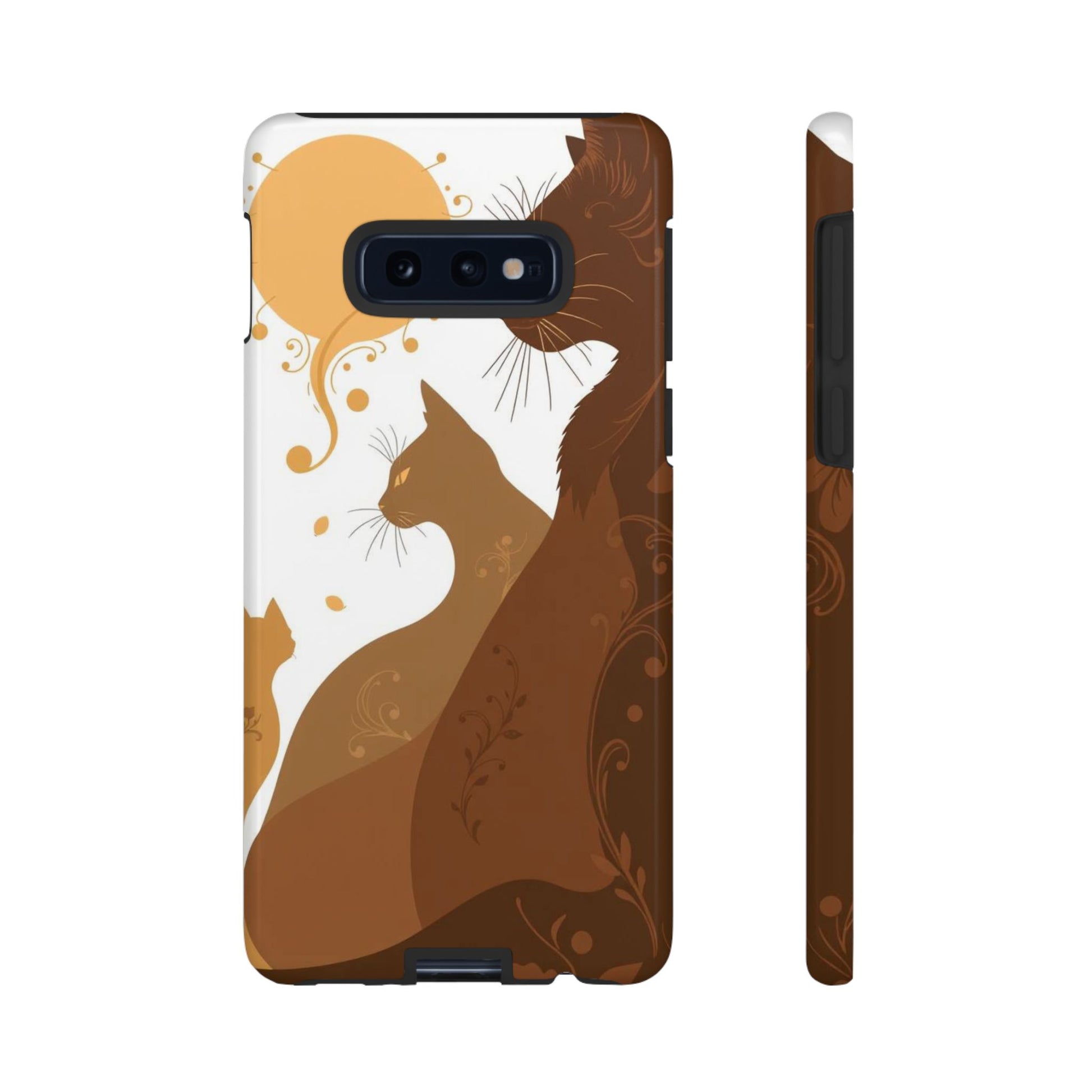 Abstract Cat Pattern Design Phone Case - White Phone Case - Samsung Galaxy S10E / Glossy