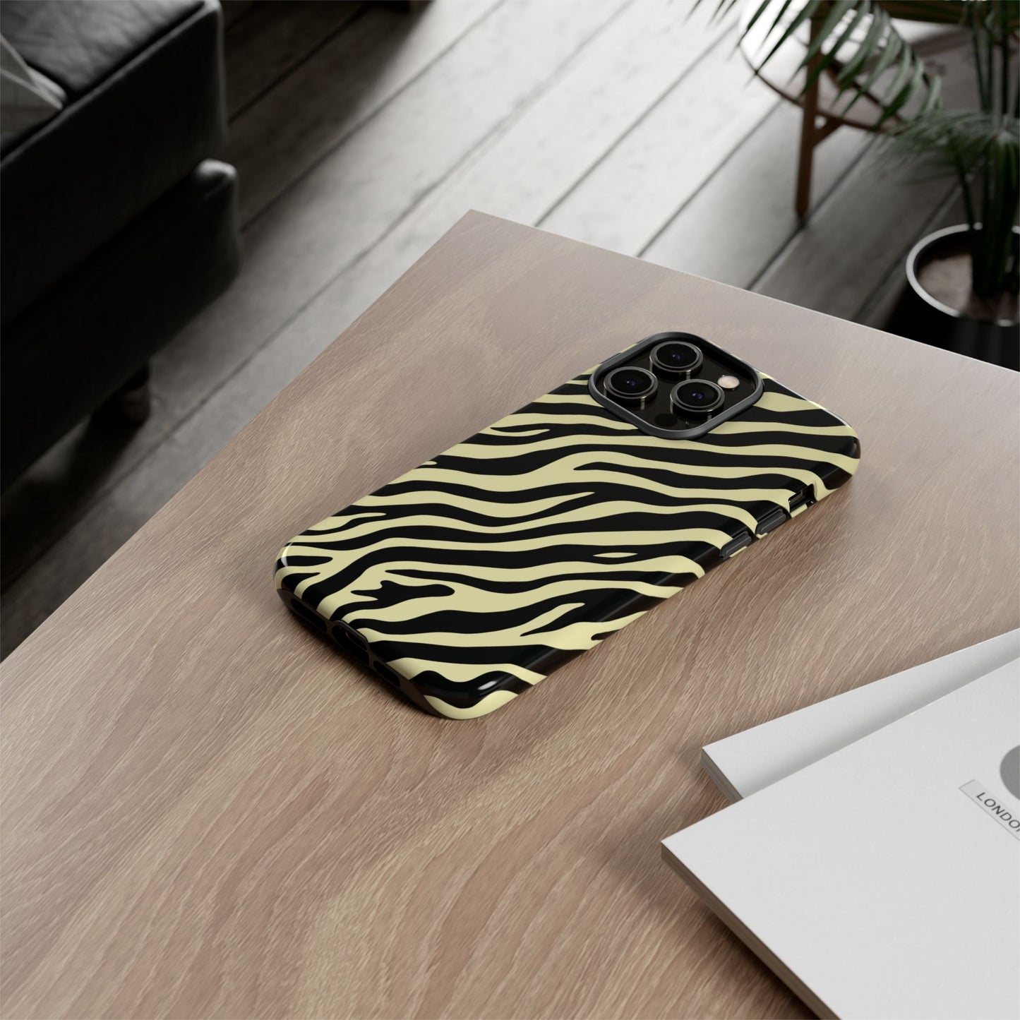 Stylish Neutral Zebra Print Phone Case