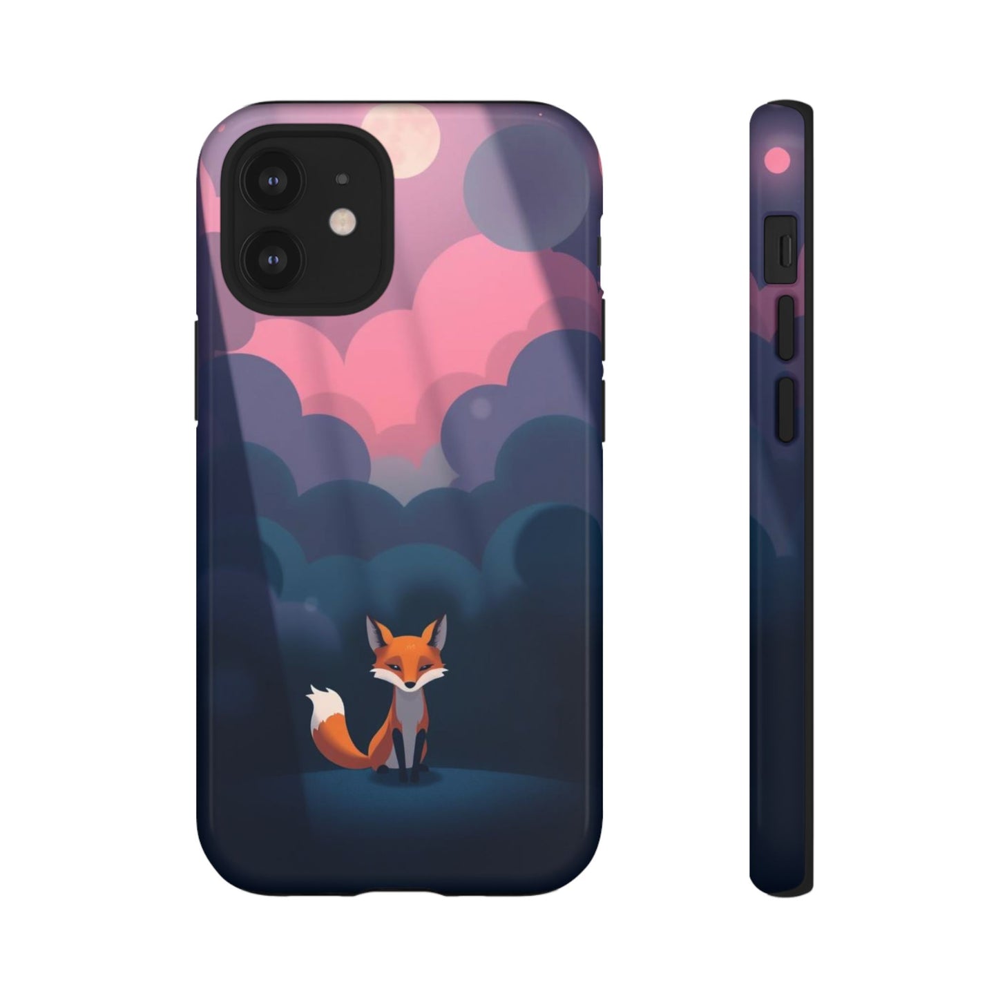 iPhone 12 Mini / Glossy Phone Case - Moody Pop Art Fox Design Phone Case