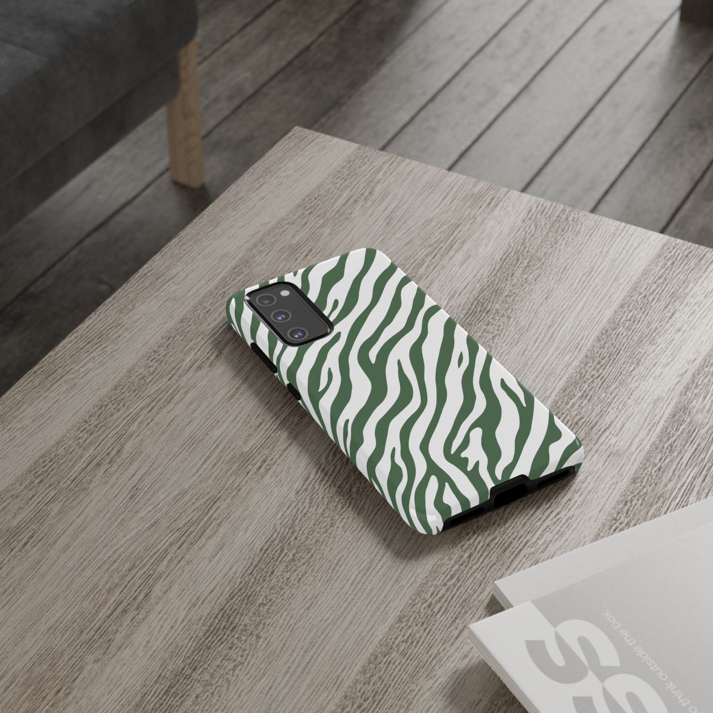 Stylish Sage Zebra Print Phone Case