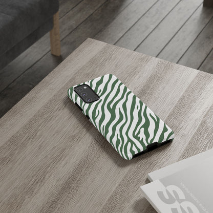 Stylish Sage Zebra Print Phone Case