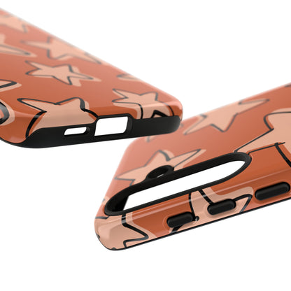 Burnt Orange Doodle Star Phone Case
