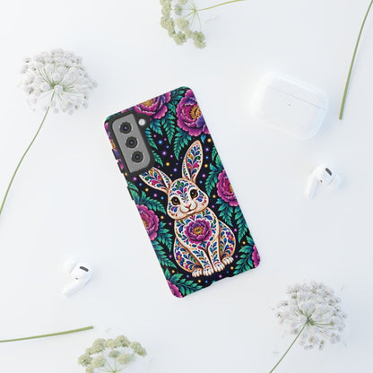Cute Purple and Teal Calavera Bunny Phone Case - Multicolor Phone Case