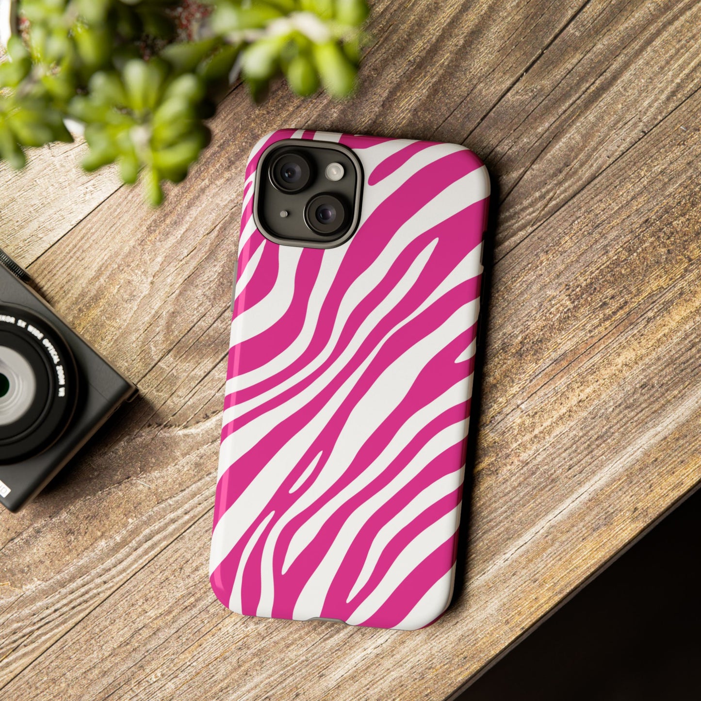 Modern Hot Pink Zebra Print Phone Case