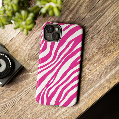 Modern Hot Pink Zebra Print Phone Case