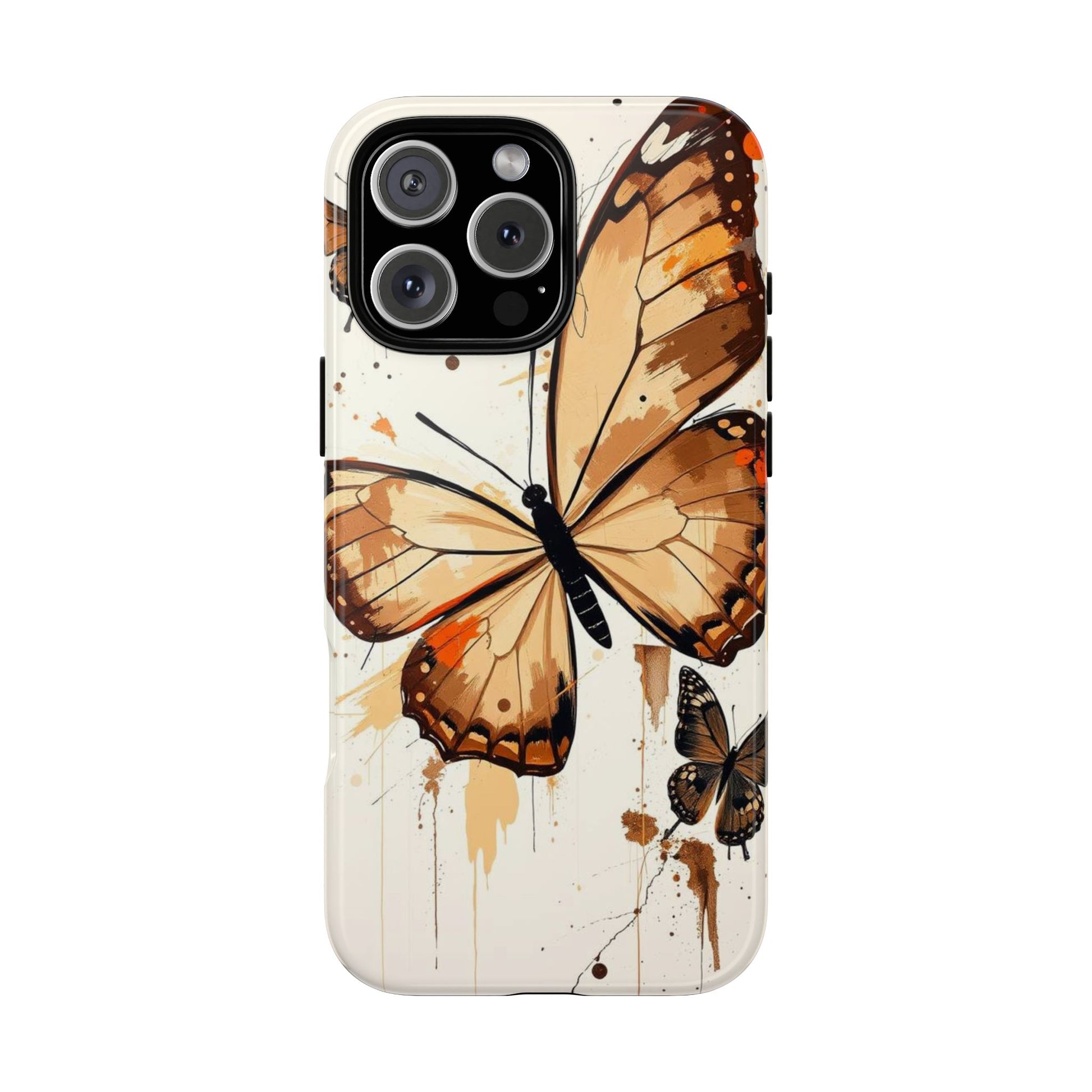 Acrylic Style Butterflies Design Phone Case - Brown Phone Case - iPhone 16 Pro Max / Glossy