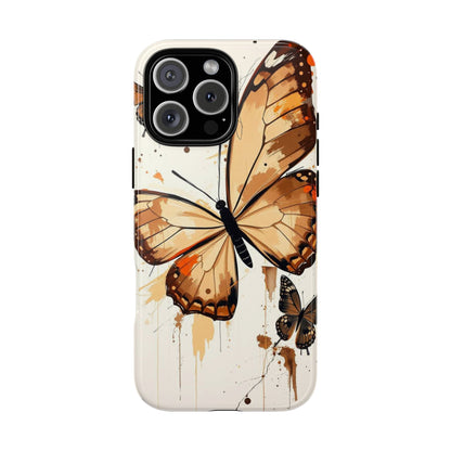 iPhone 16 Pro Max / Glossy Phone Case - Acrylic Style Butterflies Design Phone Case