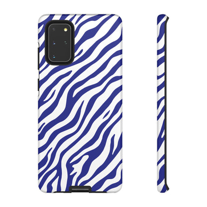 Stylish Electric Blue Zebra Print Phone Case