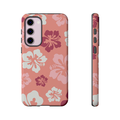 Samsung Galaxy S23 Plus / Glossy Phone Case - ’Pink Hibiscus Retro Pattern #3’ Phone Case