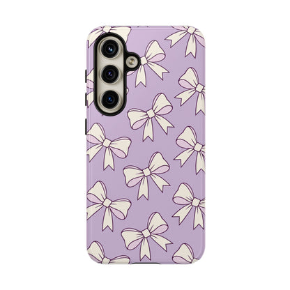 Chic Lilac Bow Pattern Phone Case