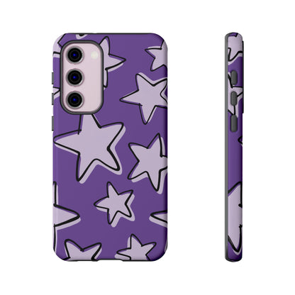 Violet Purple Doodle Star Phone Case