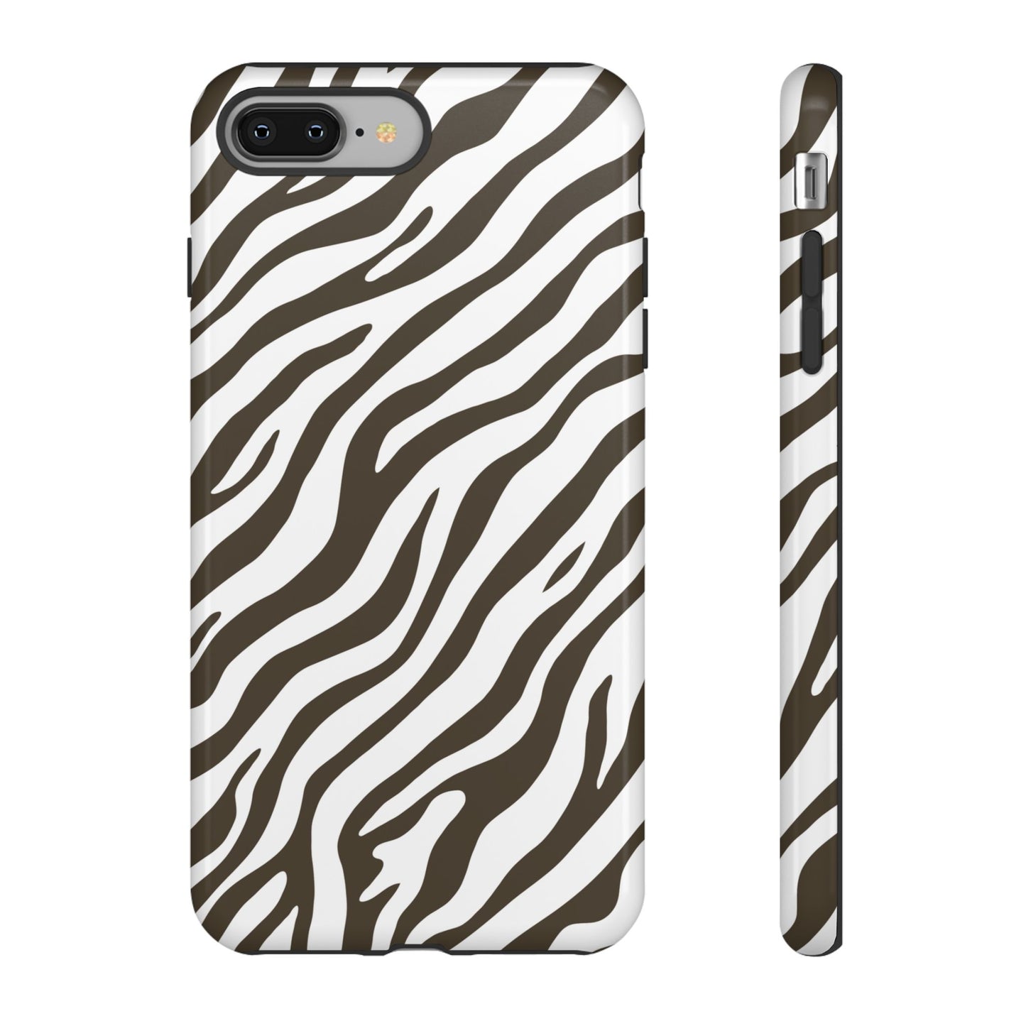 Stylish Mocha Zebra Print Phone Case