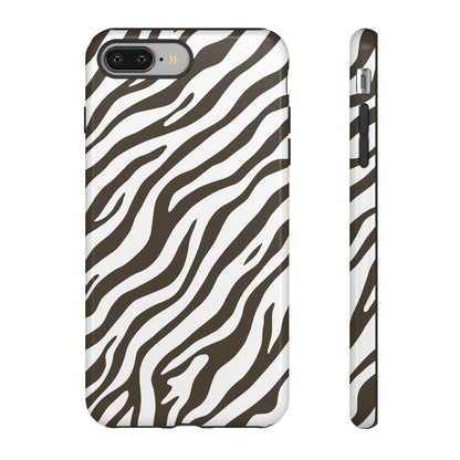 Stylish Mocha Zebra Print Phone Case