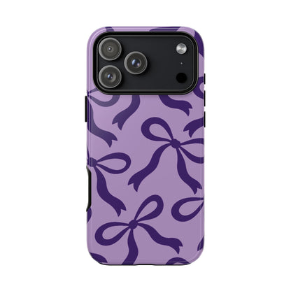 Bold Lilac and Deep Purple Bow Pattern Phone Case - Purple Phone Case - iPhone 18 Pro Max / Glossy