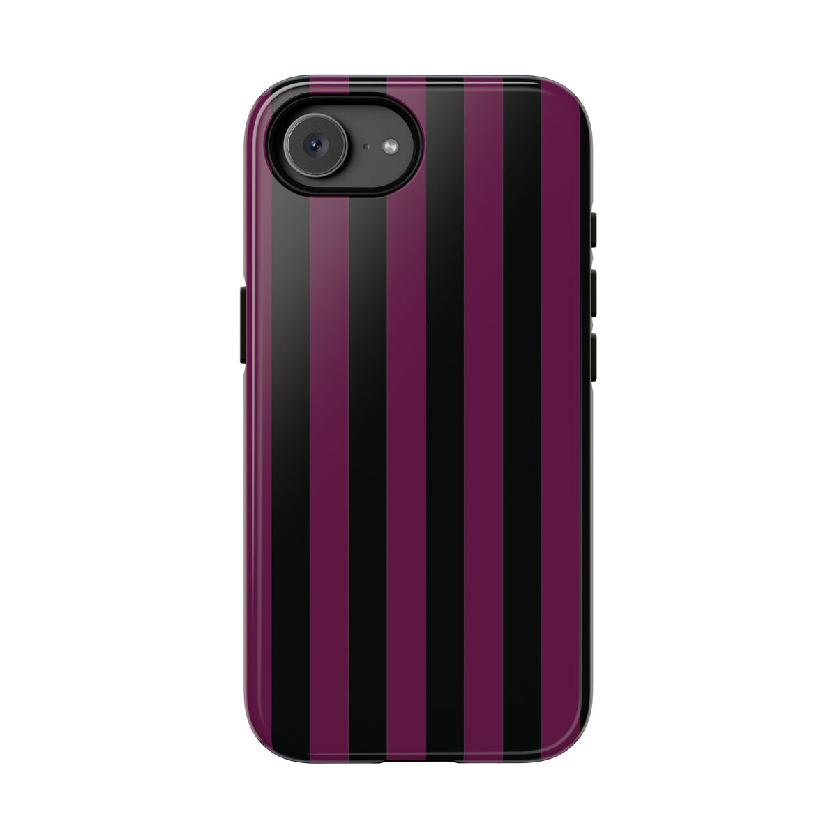Trendy Plum & Black Stripe Pattern Phone Case - Purple Phone Case - iPhone 17e / Glossy