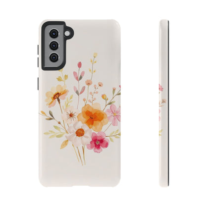 Samsung Galaxy S21 Plus / Glossy Phone Case - Boho Chic Watercolour Flower Pattern Phone Case