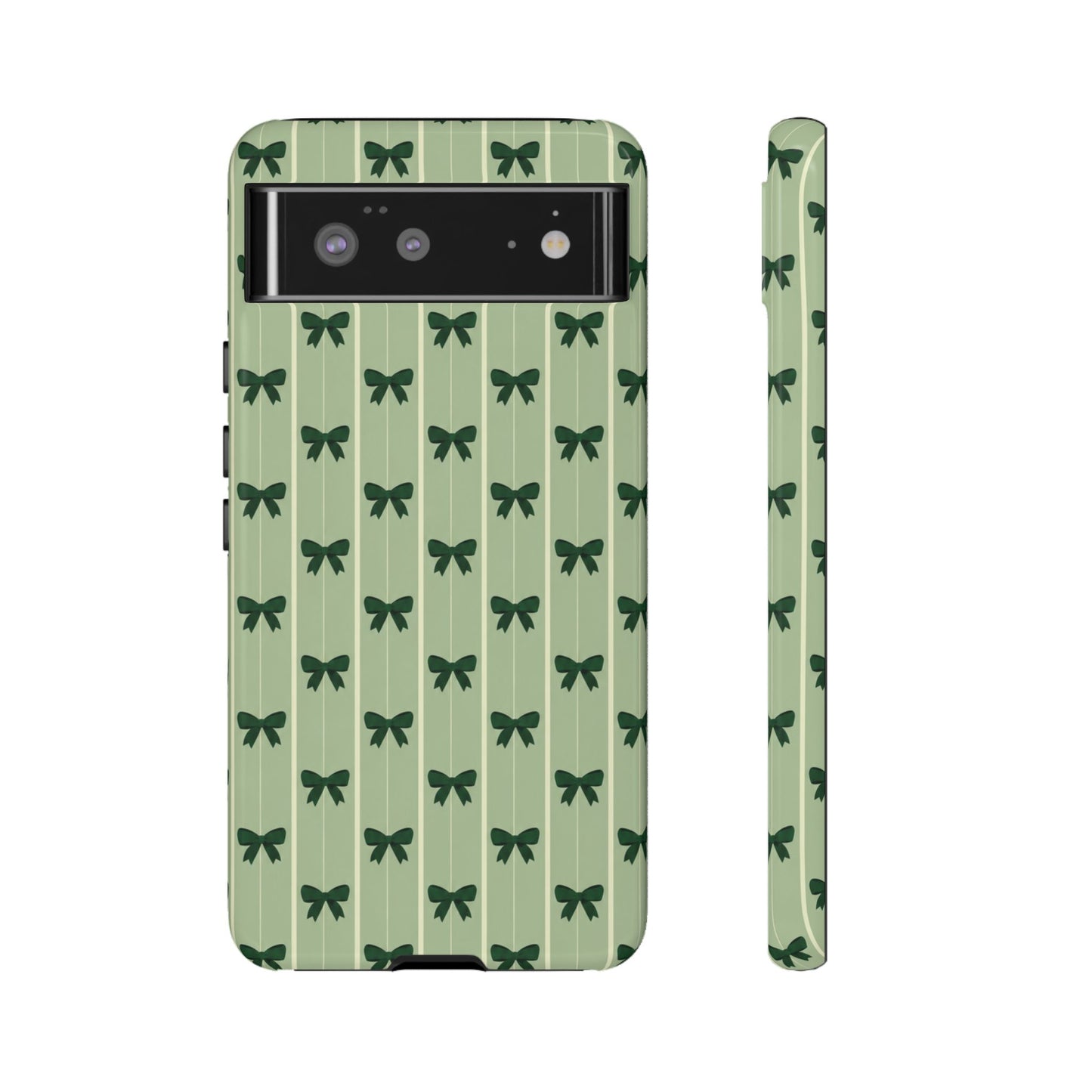 Retro Forest Green Bow Pattern Phone Case