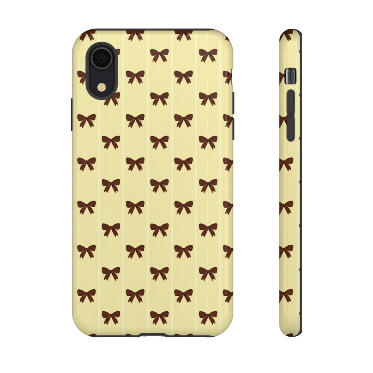 Retro Chocolate Brown Bow Pattern Phone Case