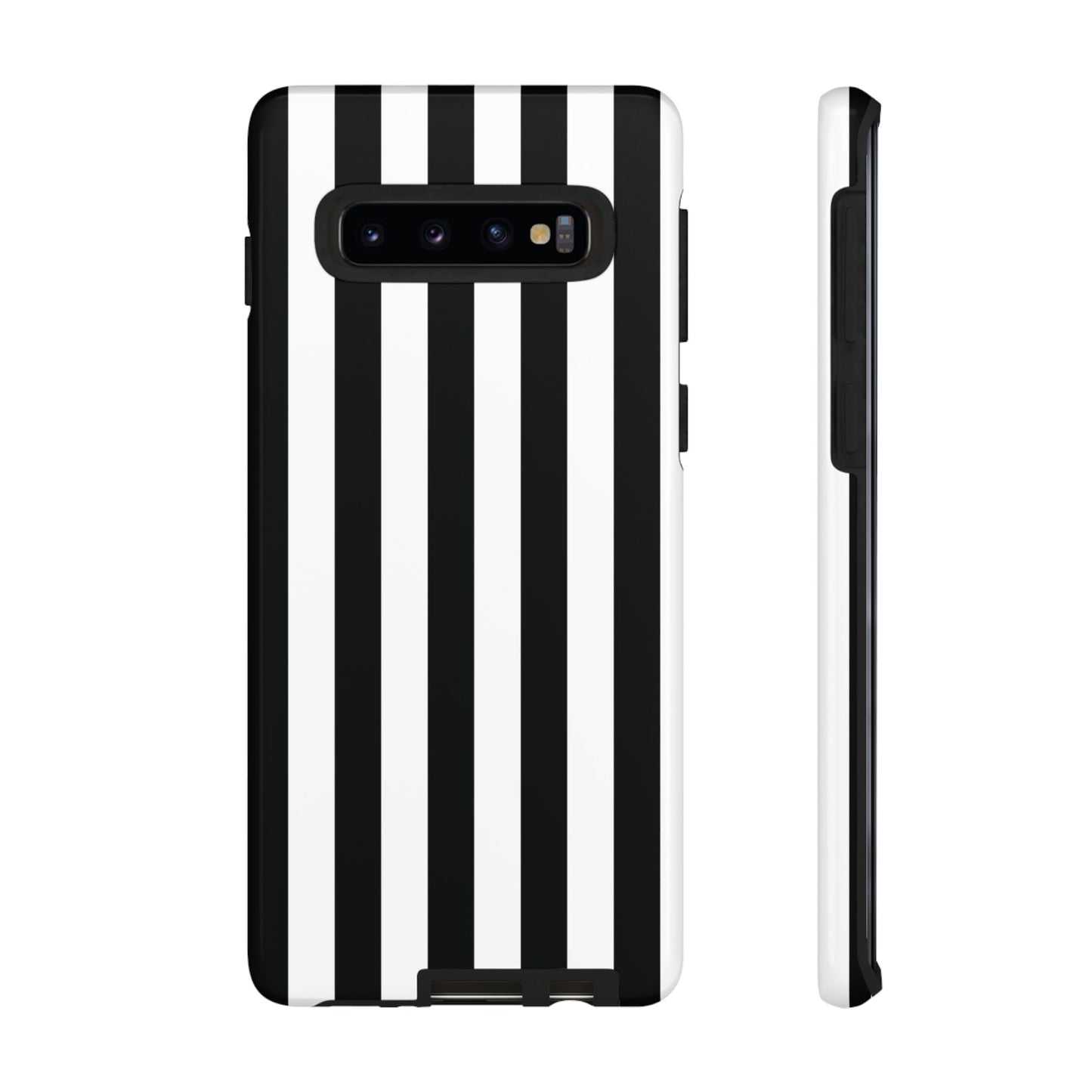 Samsung Galaxy S10 / Glossy Phone Case - Simple Black & White Stripe Pattern Phone Case