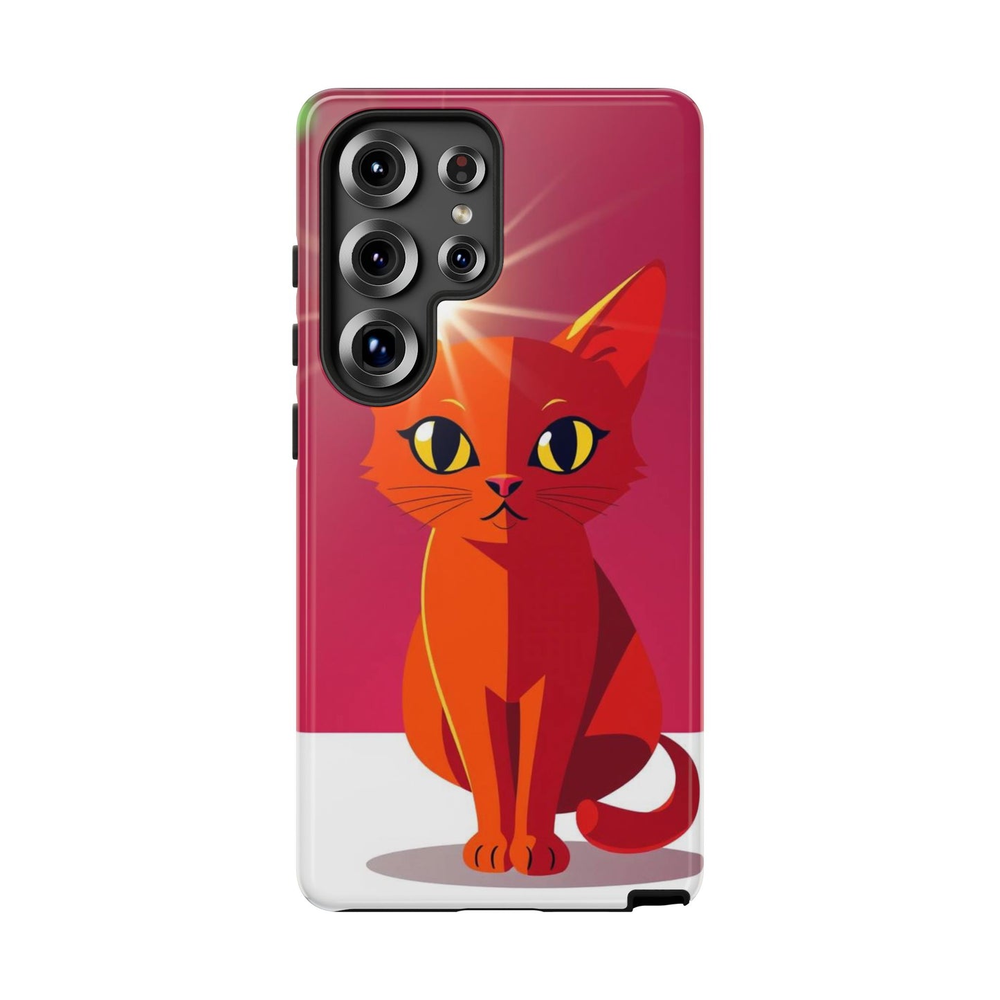 Samsung Galaxy S25 Ultra / Glossy Phone Case - Flashing Cat Design Phone Case