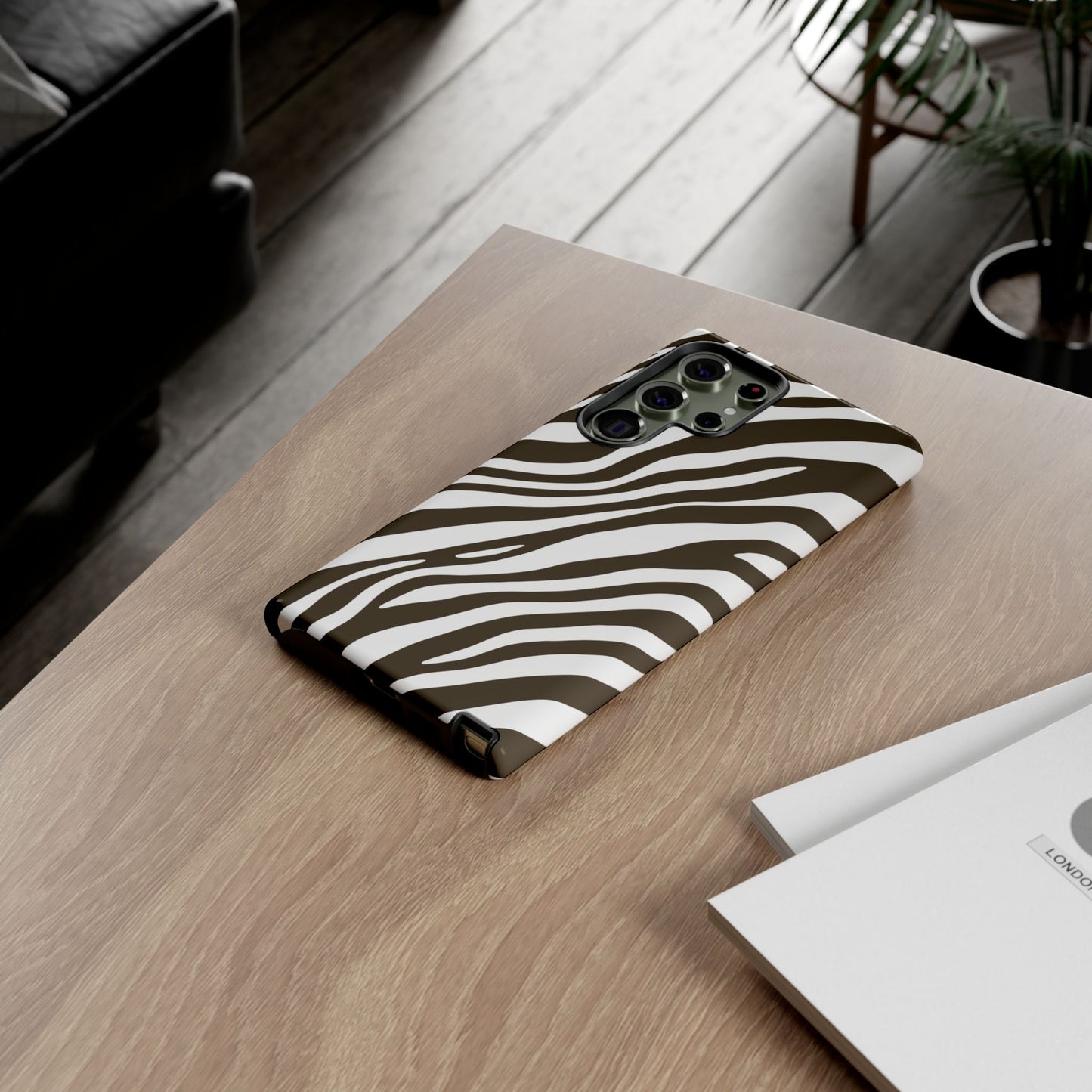 Modern Mocha Zebra Print Phone Case