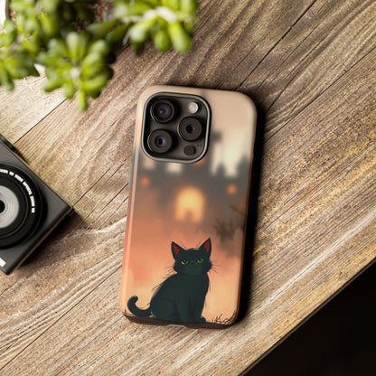 Cute Gothic Cat Design Phone Case - Multicolor Phone Case