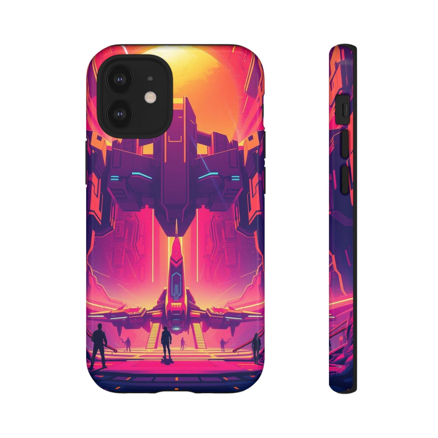 iPhone 12 Mini / Glossy Phone Case - Alien Landing Pad Design Phone Case