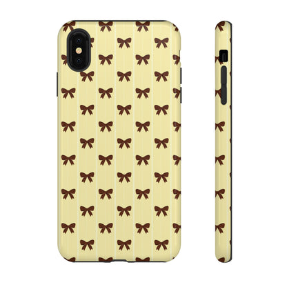 Retro Chocolate Brown Bow Pattern Phone Case