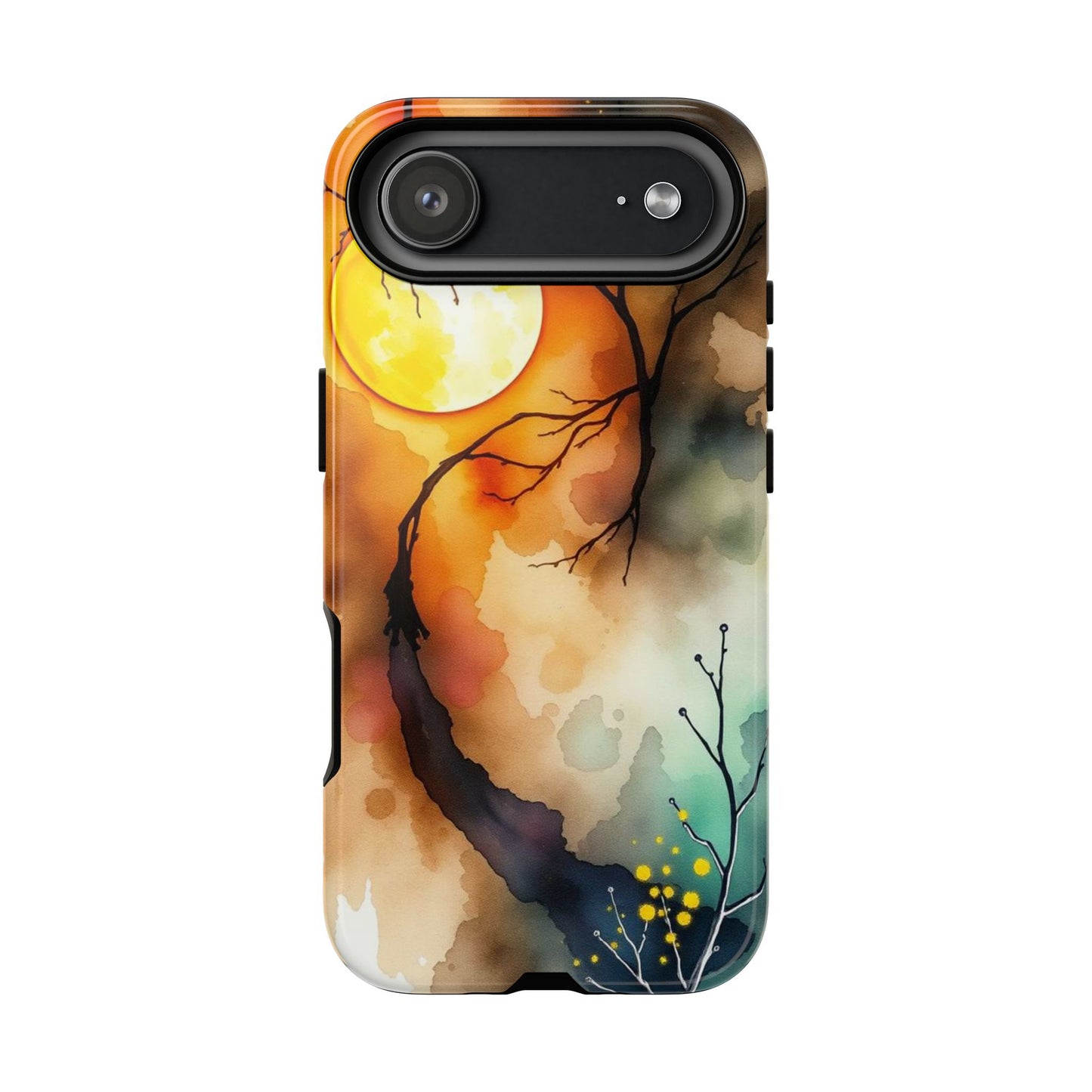 iPhone 17 Air / Glossy Phone Case - Abstract Watercolour Gothic Scene Phone Case