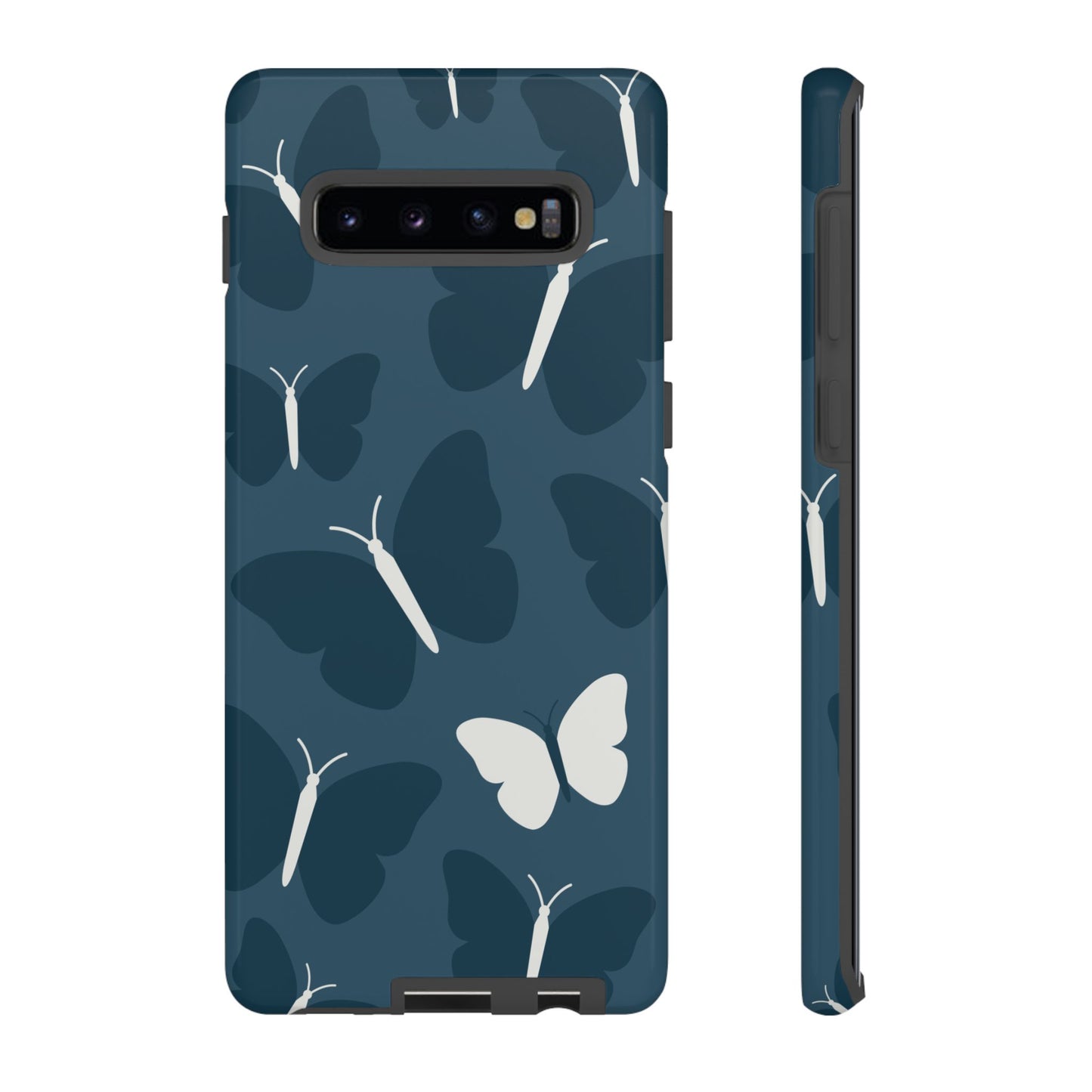 Minimalist Dark Blue Butterfly Pattern Phone Case - Blue Phone Case