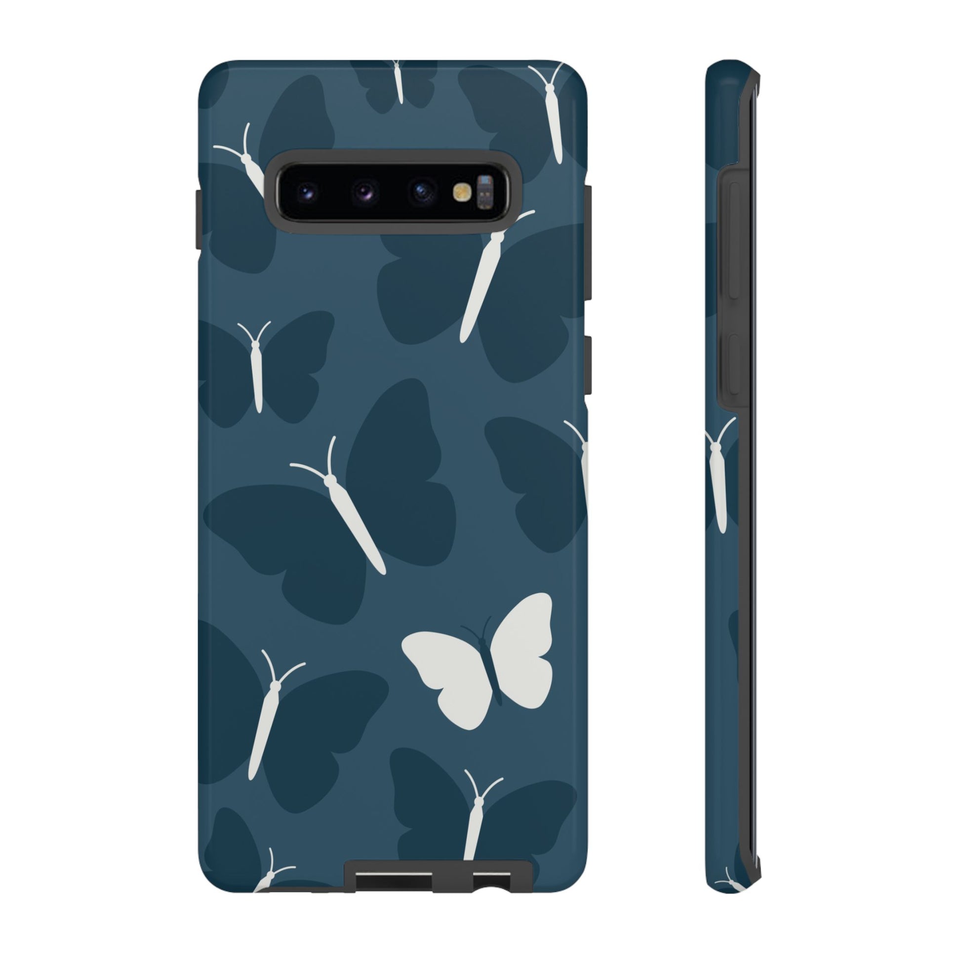 Minimalist Dark Blue Butterfly Pattern Phone Case - Blue Phone Case