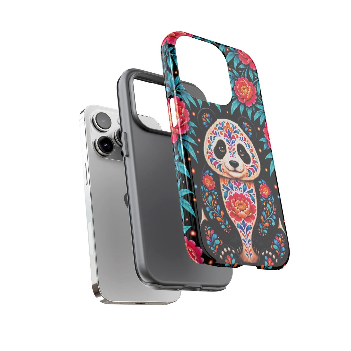 Cute Pink and Turquoise Calavera Panda Phone Case - Multicolor Phone Case