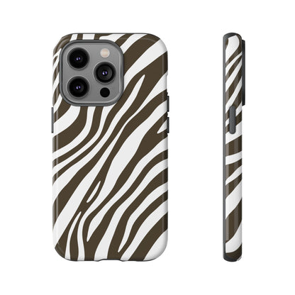 Modern Mocha Zebra Print Phone Case