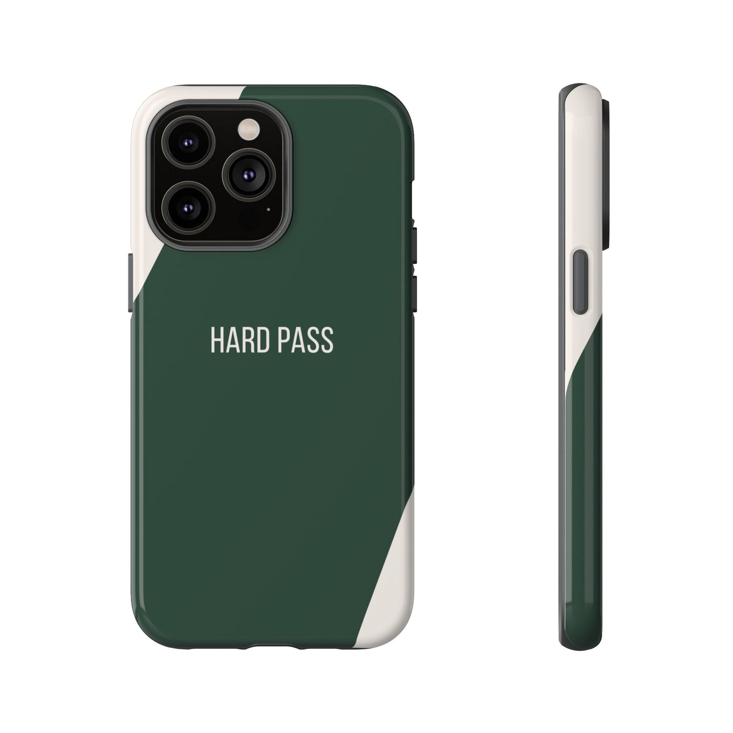 iPhone 14 Pro Max / Glossy Phone Case - Sassy Statement Case ’Hard Pass’ in Green & White
