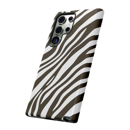Modern Mocha Zebra Print Phone Case