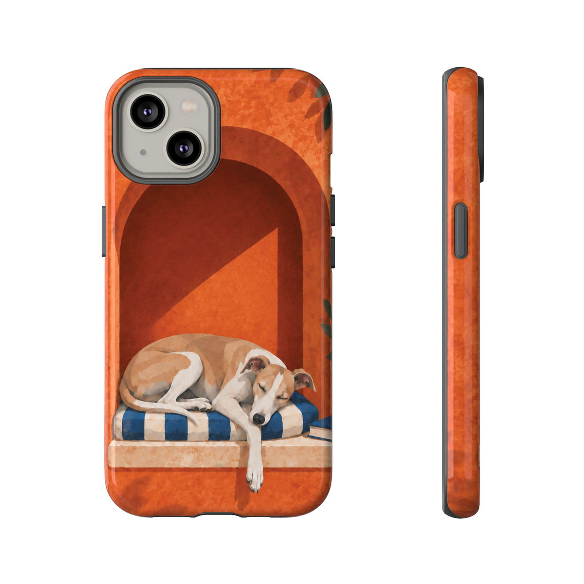 Whippet Siesta Nook Phone Case - Multicolor Phone Case - iPhone 14 / Glossy