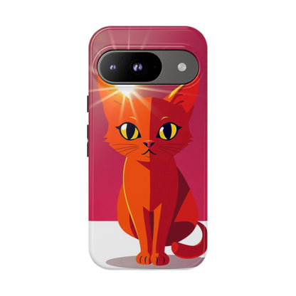 Google Pixel 9 / Glossy Phone Case - Flashing Cat Design Phone Case