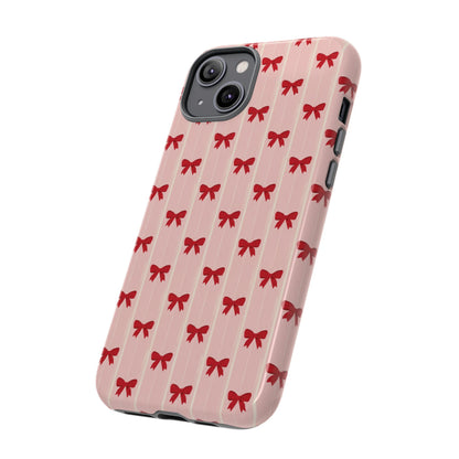 Retro Cherry Red Bow Pattern Phone Case