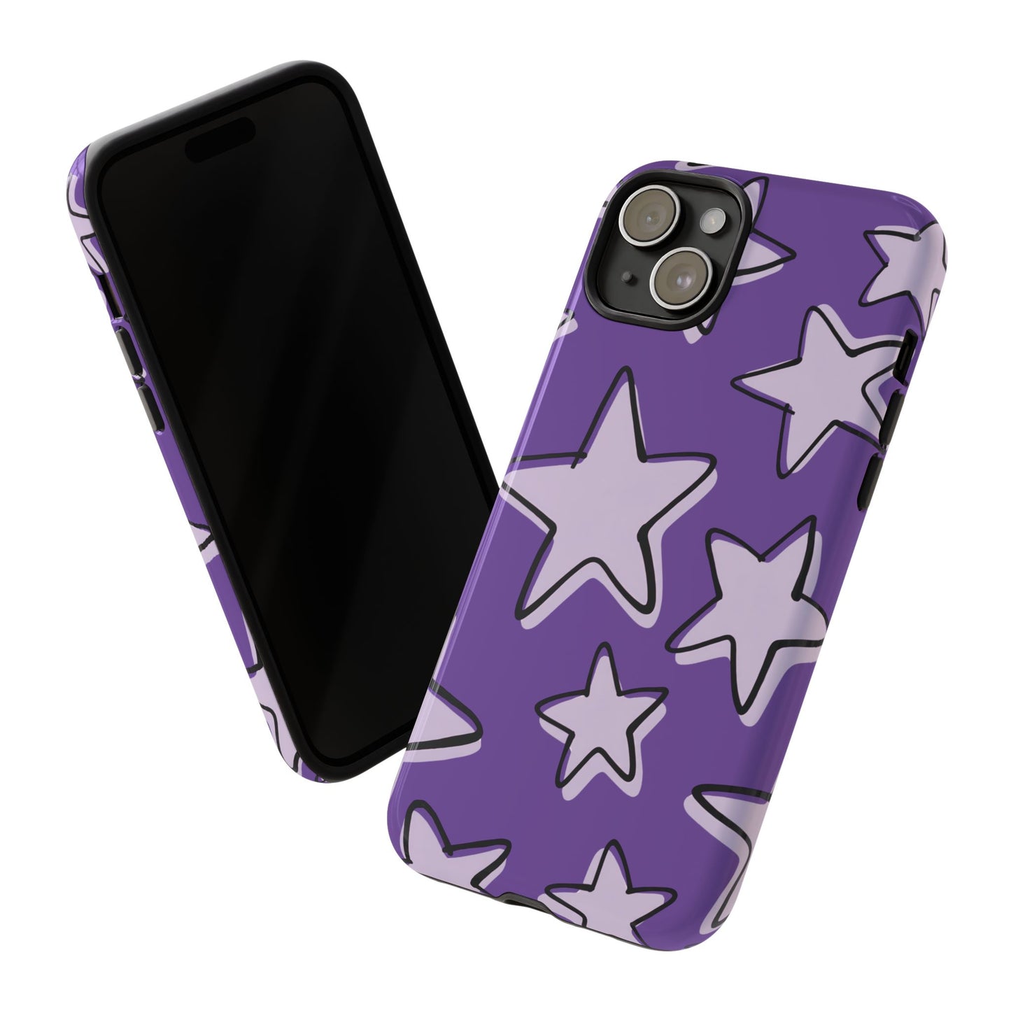 Violet Purple Doodle Star Phone Case