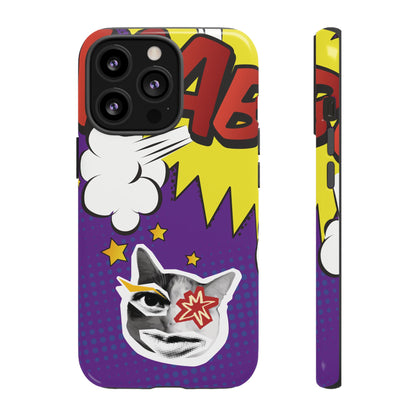 Bold Purple Pop Art Cat Phone Case - Purple Phone Case - iPhone 13 Pro / Glossy