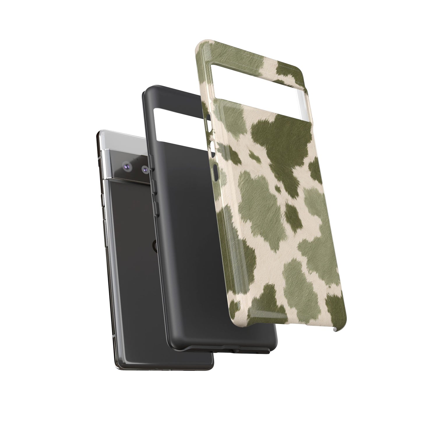 Stylish Olive Green Cow Print Phone Case