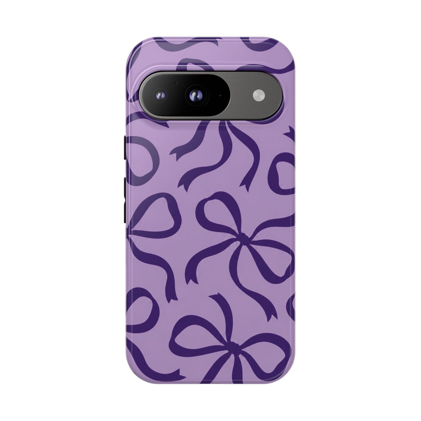 Bold Lilac and Deep Purple Bow Pattern Phone Case