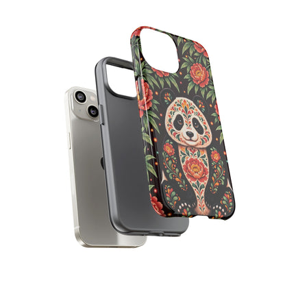 Cute Terracotta and Teal Calavera Panda Phone Case - Multicolor Phone Case