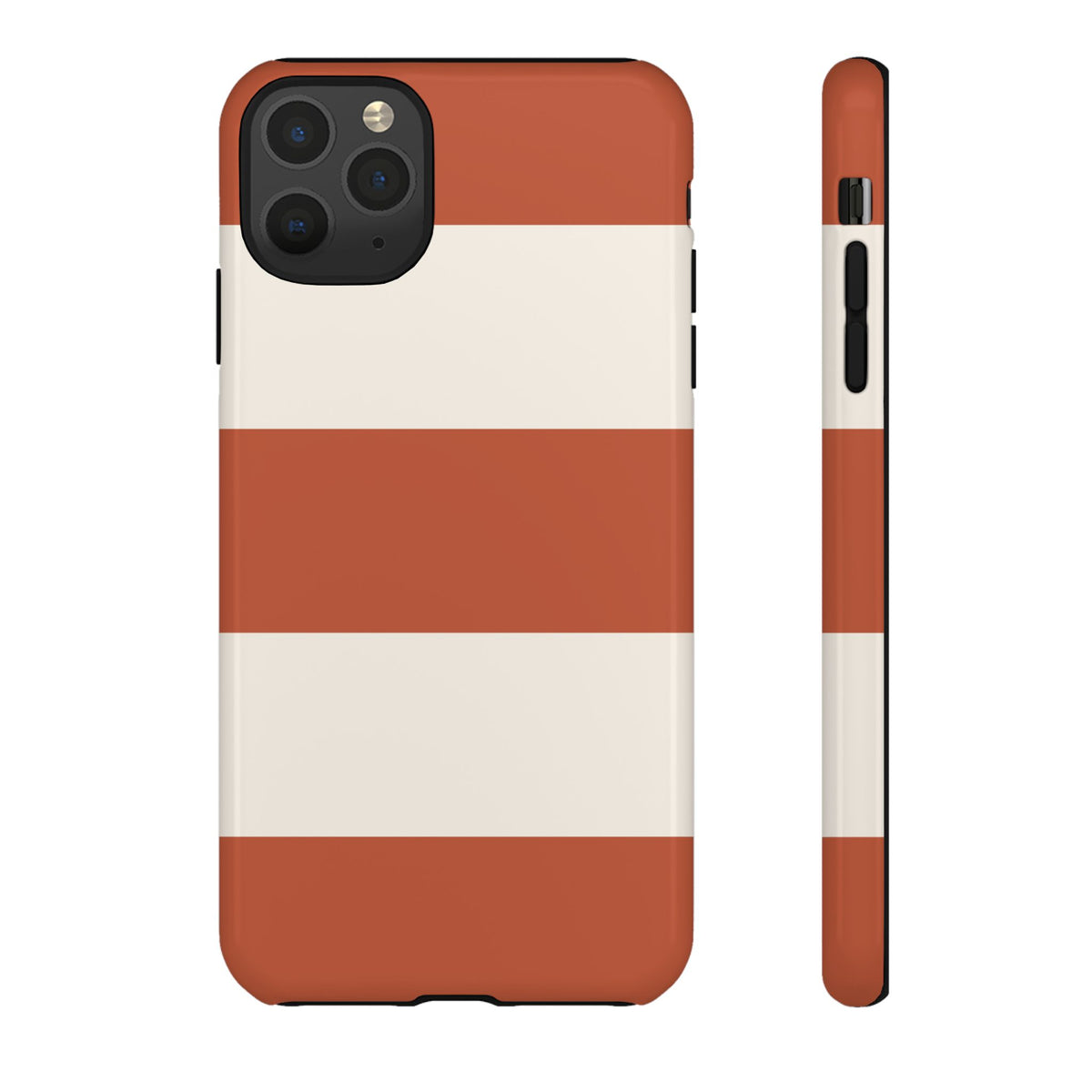 Terracotta Horizontal Stripe Pattern Phone Case - Orange Phone Case - iPhone 11 Pro Max / Glossy