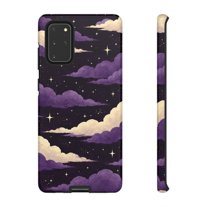Illustrated Purple Clouds & Stars Phone Case
