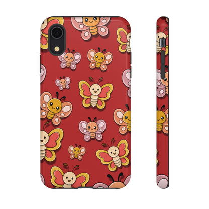 iPhone XR / Glossy Phone Case - Red Butterfly Sticker Design Phone Case