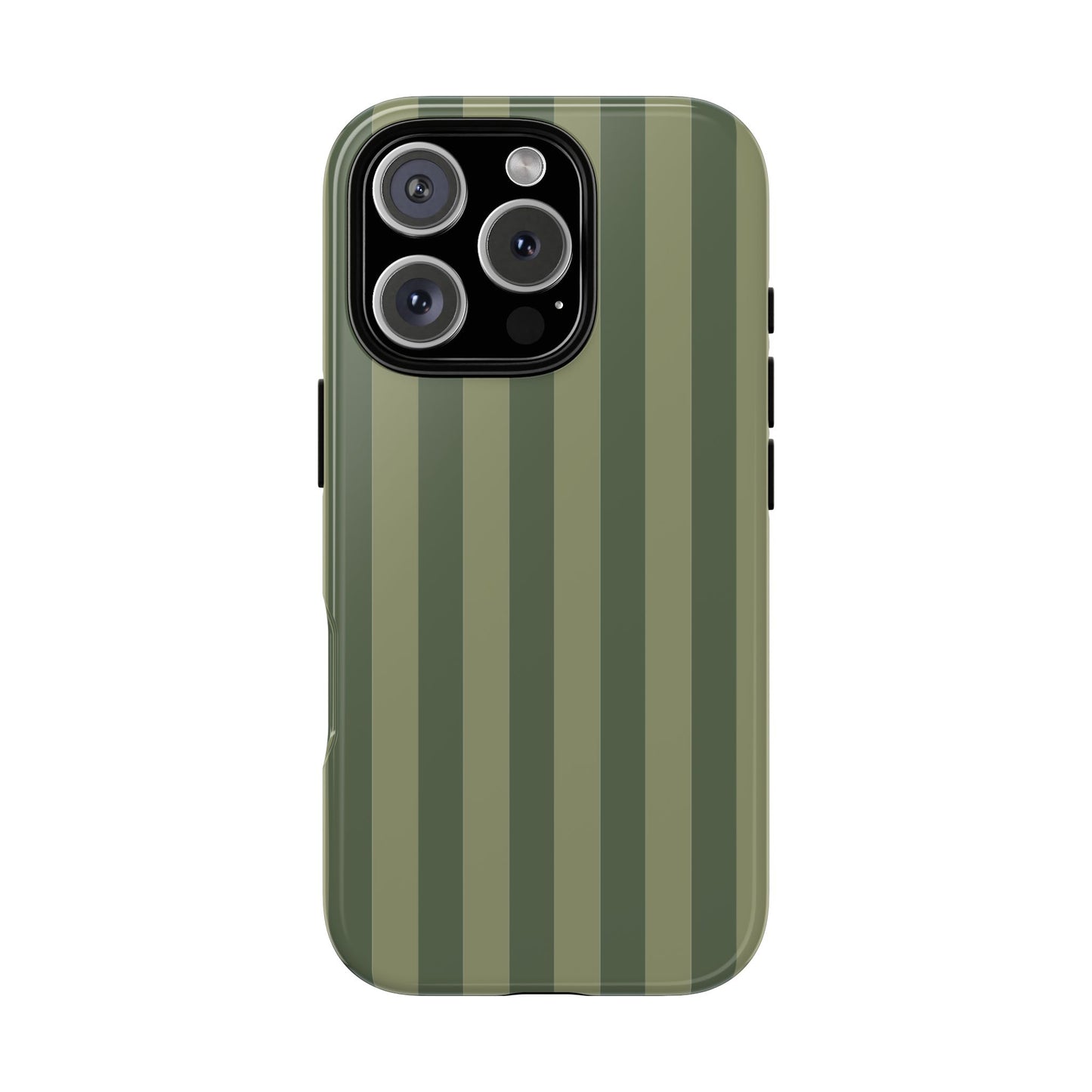 iPhone 16 Pro / Glossy Phone Case - ’Green Stripe Pattern’ Phone Case