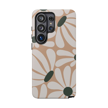 Retro Beige & White Daisy Pattern Phone Case - Beige Phone Case - Samsung Galaxy S26 Ultra / Glossy