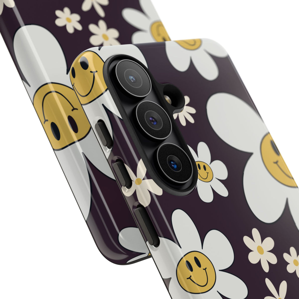 Fun Retro Daisy Pattern with Purple Background Phone Case - Purple Phone Case